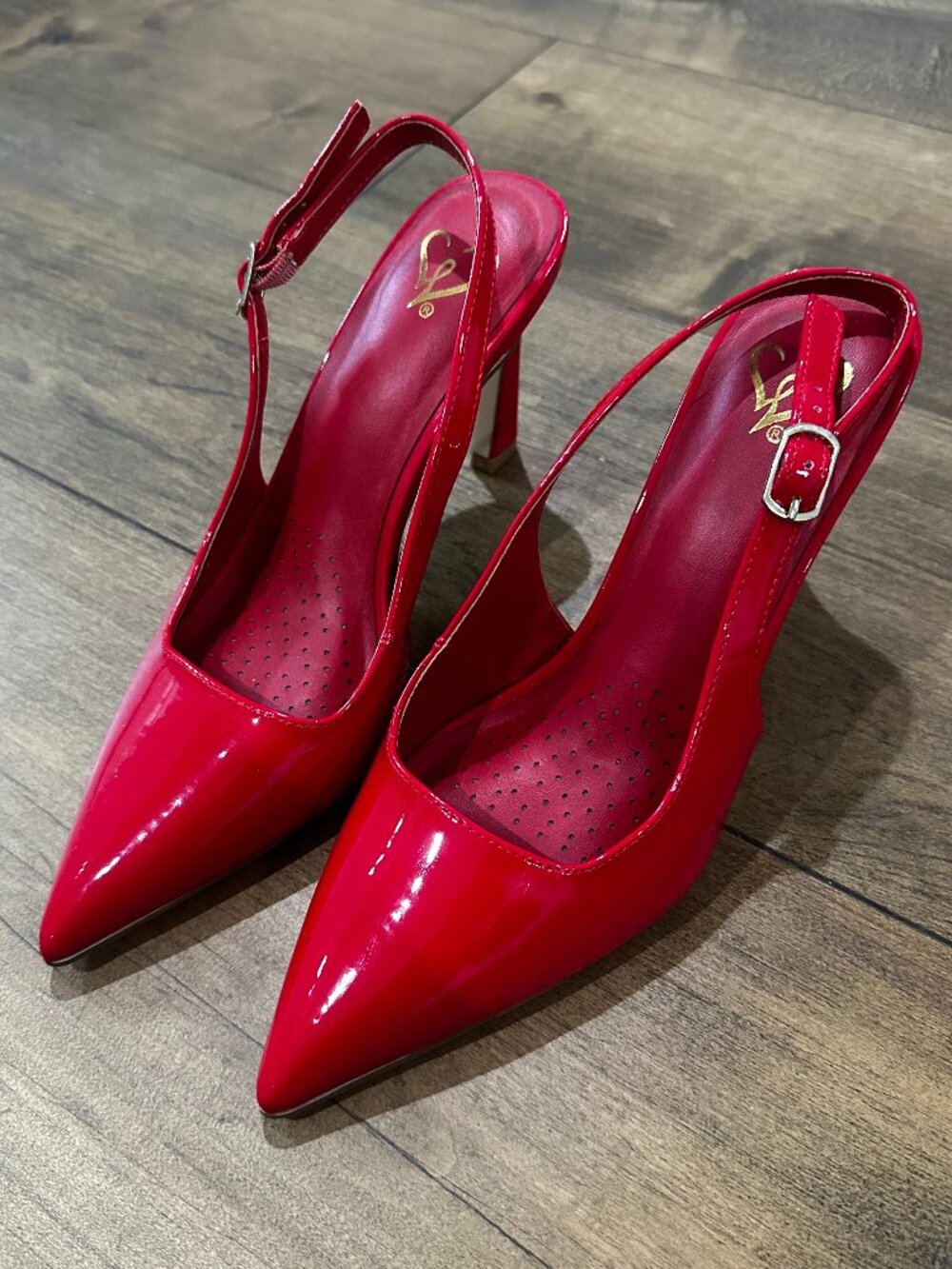 Windsor Red Kitten Toe Heels